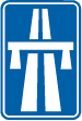 Signal F5 indiquant l'entrée sur une autoroute et le début d'application des règles relatives à la circulation sur autoroute