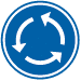 Obligation de circuler dans le sens giratoire indiqué par le panneau rond avec flèches circulaires