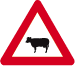 Signal indiquant une zone de traversée de bétail