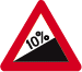 Signal indiquant une montée avec une forte pente