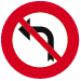Au prochain carrefour, interdiction de tourner dans le sens indiqué par la flèche.