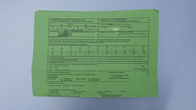 Tout véhicule à moteur circulant dans un lieu public doit être assuré. Doit toujours accompagner le véhicule. Les remorques d'une MMA supérieure à 750 kg doivent avoir une assurance.